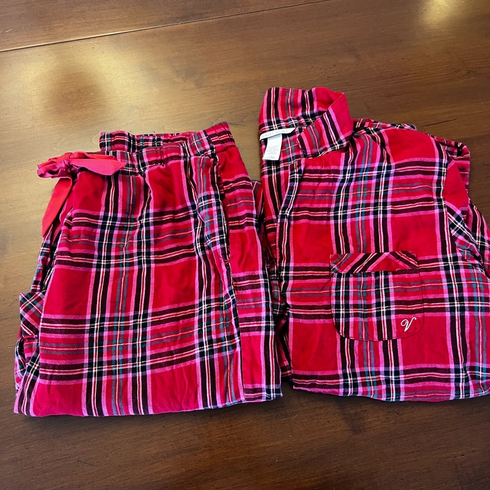 Victoria's Secret Red Plaid Pajama Set